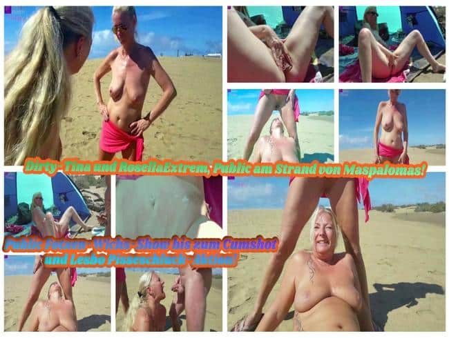 Dirty-Tina and RosellaExtrem, Public on the beach of Maspalomas!