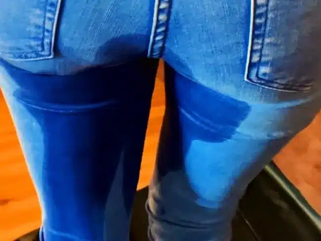 (POV) After she pees herself in her jeans in front of me, I piss her completely wet :-) No Audio