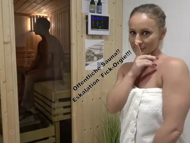 Public sauna!! Escalation fuck orgy!!