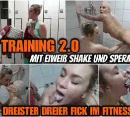 TRAINING 2.0 mit Eiweißshake und Spermakuss | Brazen THREESOME FUCK im Fitnessstudio
