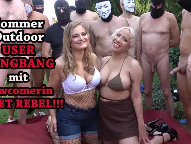 Summer Outdoor USER GANGBANG with newcomer SWEET REBEL!