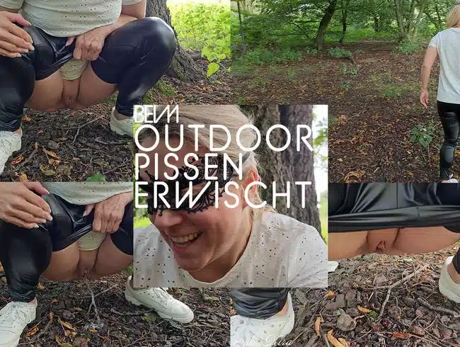 Caught pissing outdoors!